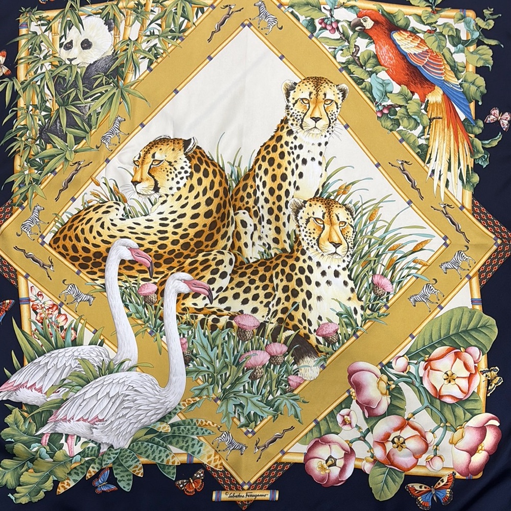 Salvatore Ferragamo silk scarf  vintage